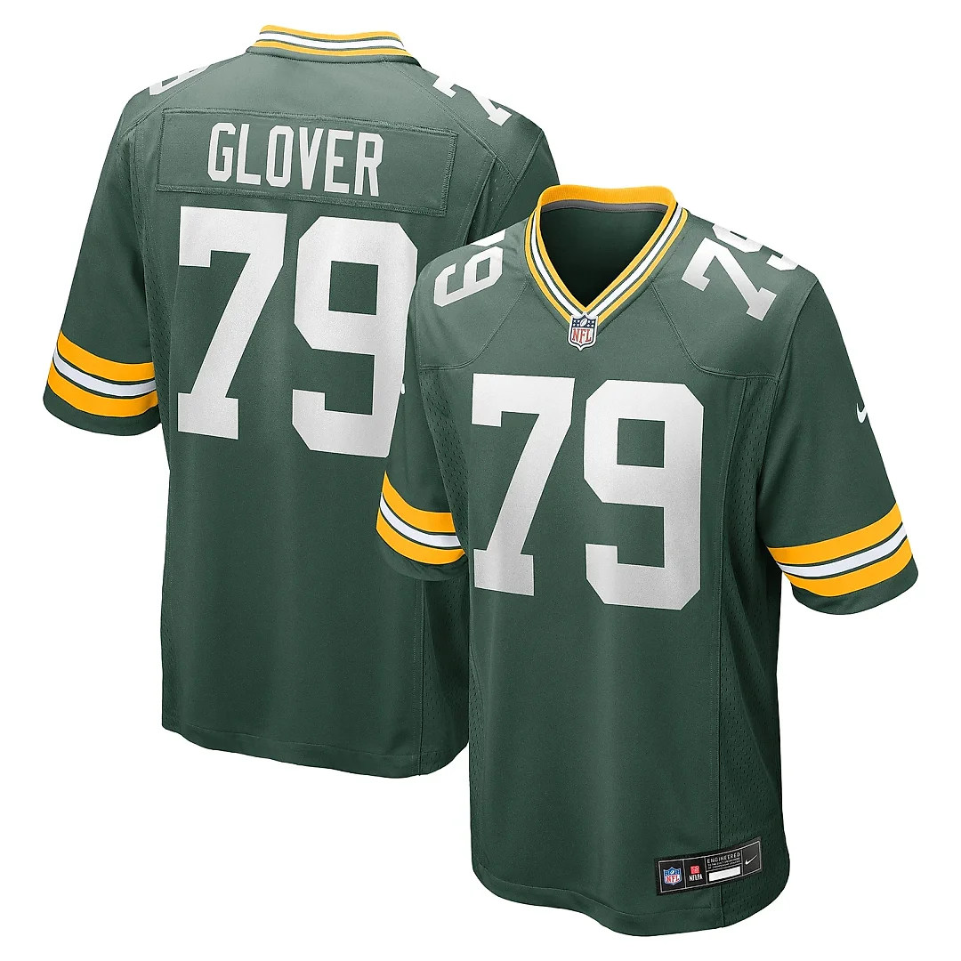 Zennovawear Men's Green Bay Packers Travis Glover Green Game Jersey