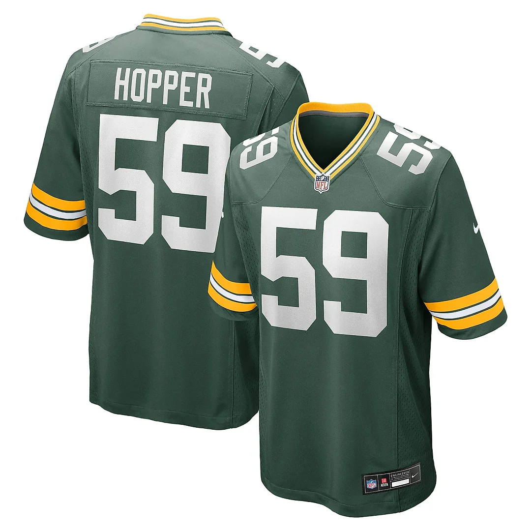 Zennovawear Men's Green Bay Packers Ty'Ron Hopper Green Game Jersey