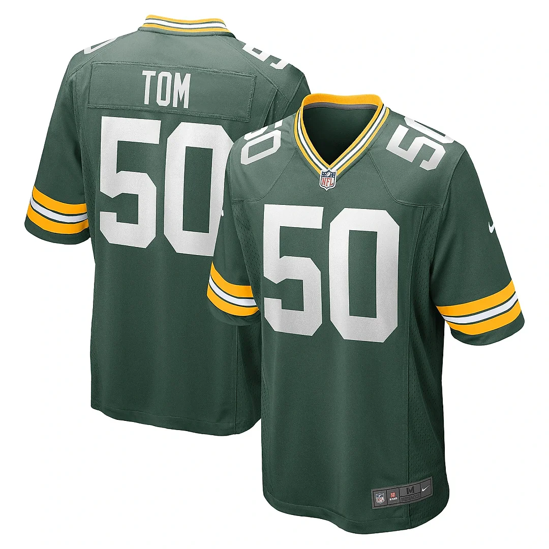 Zennovawear Men's Green Bay Packers Zach Tom Green Game Player Jersey
