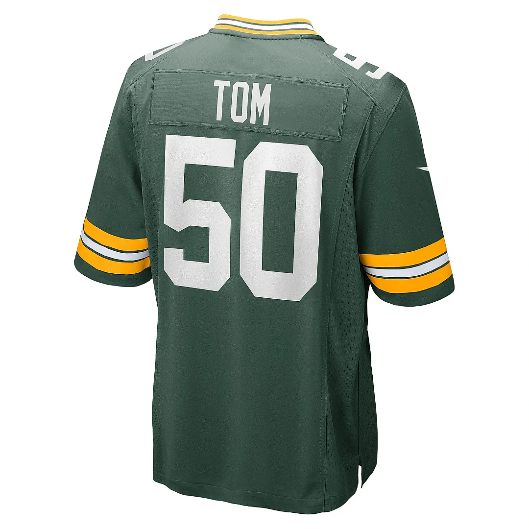 Zennovawear Men's Green Bay Packers Zach Tom Green Game Player Jersey