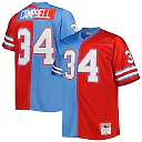 Zennovawear Men's Houston Oilers Earl Campbell Mitchell & Ness Light Blue/Red Big & Tall Gridiron Classics Split Legacy Retired Player Jersey