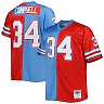 Zennovawear Men's Houston Oilers Earl Campbell Mitchell & Ness Light Blue/Red Big & Tall Gridiron Classics Split Legacy Retired Player Jersey