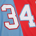 Zennovawear Men's Houston Oilers Earl Campbell Mitchell & Ness Light Blue/Red Big & Tall Gridiron Classics Split Legacy Retired Player Jersey