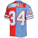 Zennovawear Men's Houston Oilers Earl Campbell Mitchell & Ness Red/Light Blue Gridiron Classics 1980 Split Legacy Jersey