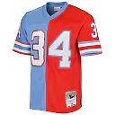 Zennovawear Men's Houston Oilers Earl Campbell Mitchell & Ness Red/Light Blue Gridiron Classics 1980 Split Legacy Jersey