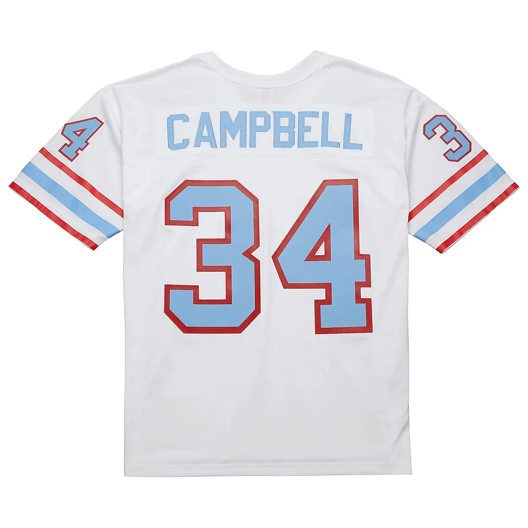 Zennovawear Men's Houston Oilers Earl Campbell Mitchell & Ness White 1979 Legacy Jersey