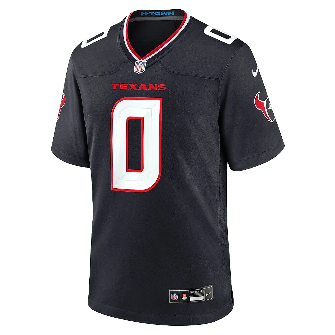 Zennovawear Men's Houston Texans Azeez Al-Shaair Navy Team Game Jersey