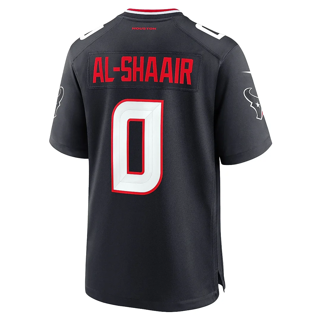 Zennovawear Men's Houston Texans Azeez Al-Shaair Navy Team Game Jersey
