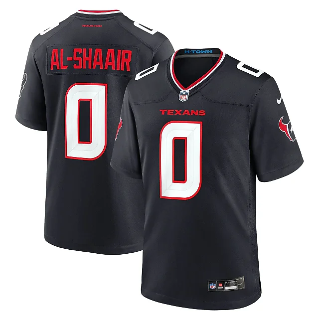 Zennovawear Men's Houston Texans Azeez Al-Shaair Navy Team Game Jersey