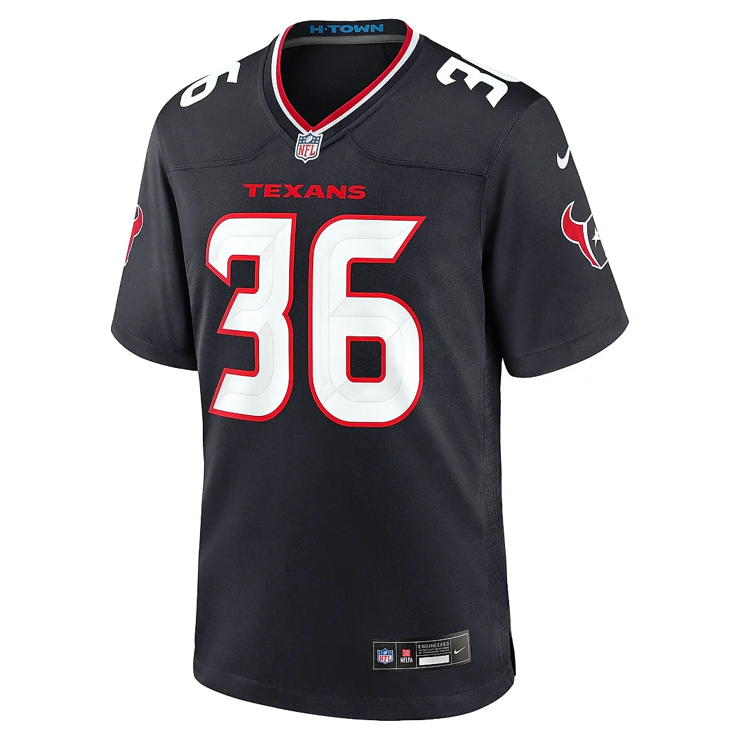 Zennovawear Men's Houston Texans Brandon Hill Navy Team Game Jersey