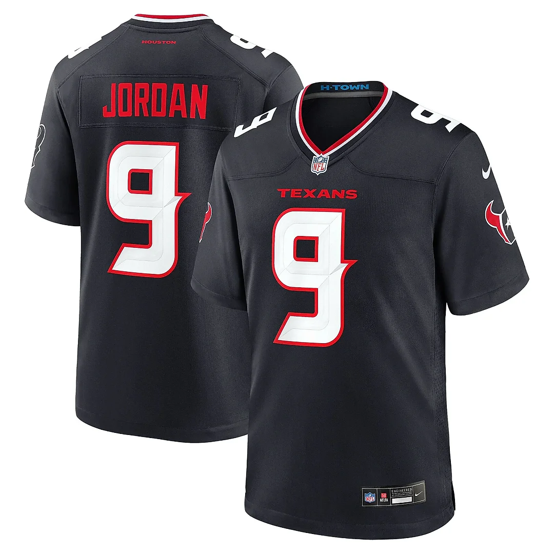 Zennovawear Men's Houston Texans Brevin Jordan Navy Team Game Jersey