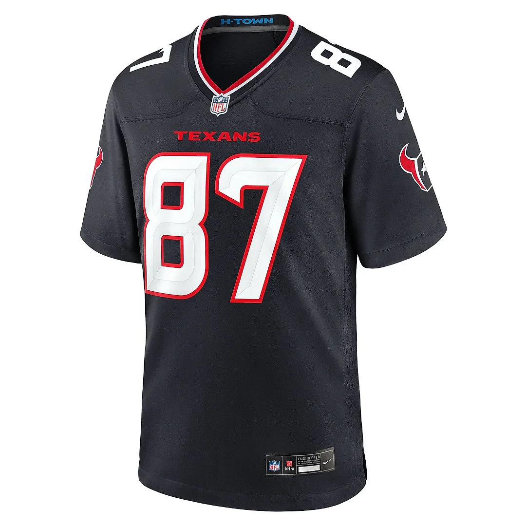 Zennovawear Men's Houston Texans Cade Stover Navy Game Jersey