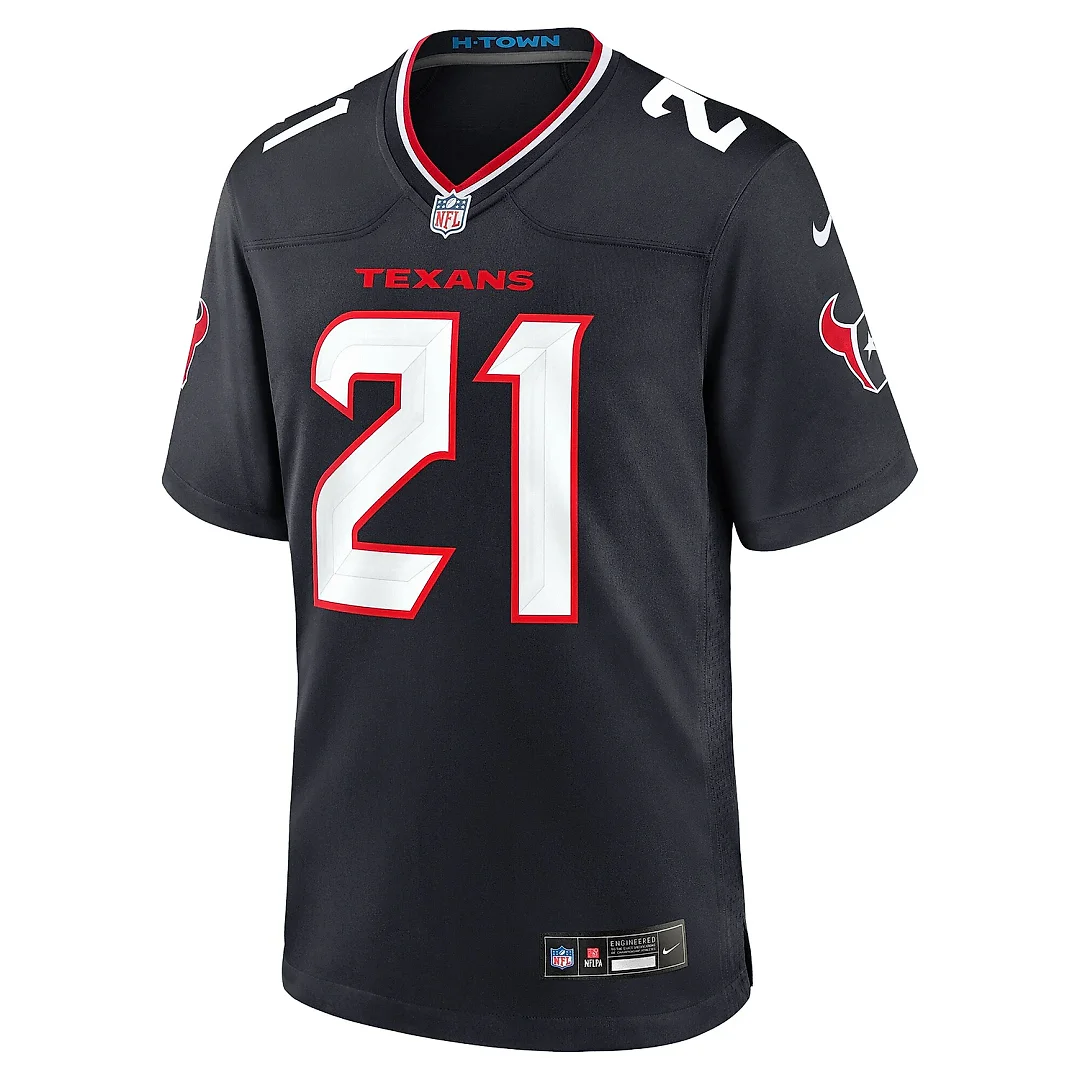 Zennovawear Men's Houston Texans Calen Bullock Navy Team Game Jersey