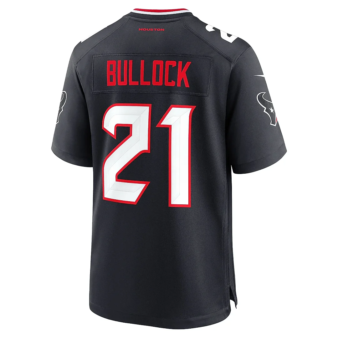 Zennovawear Men's Houston Texans Calen Bullock Navy Team Game Jersey