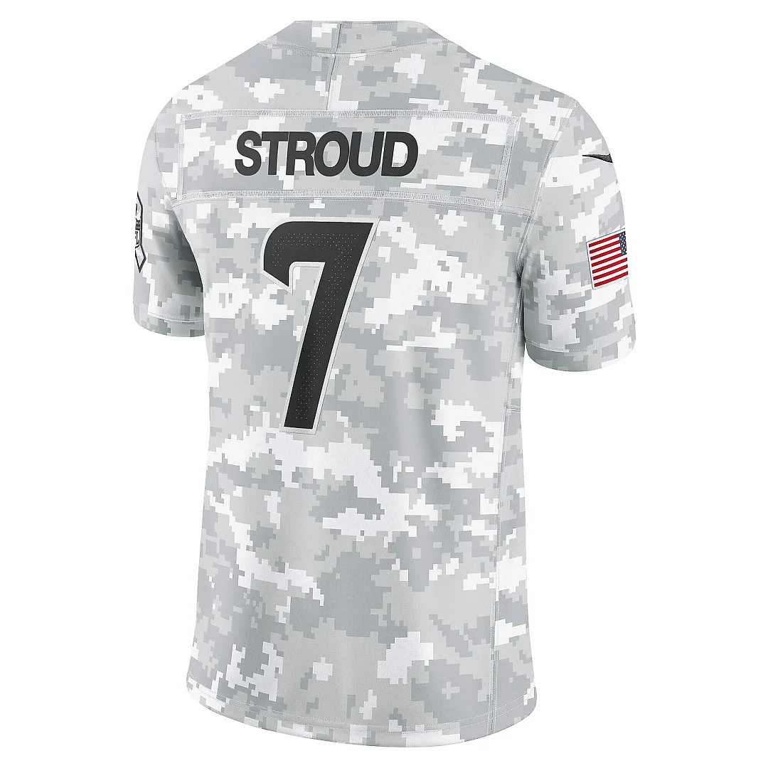 Zennovawear Men's Houston Texans C.J. Stroud Arctic Camo 2024 Salute to Service Limited Jersey