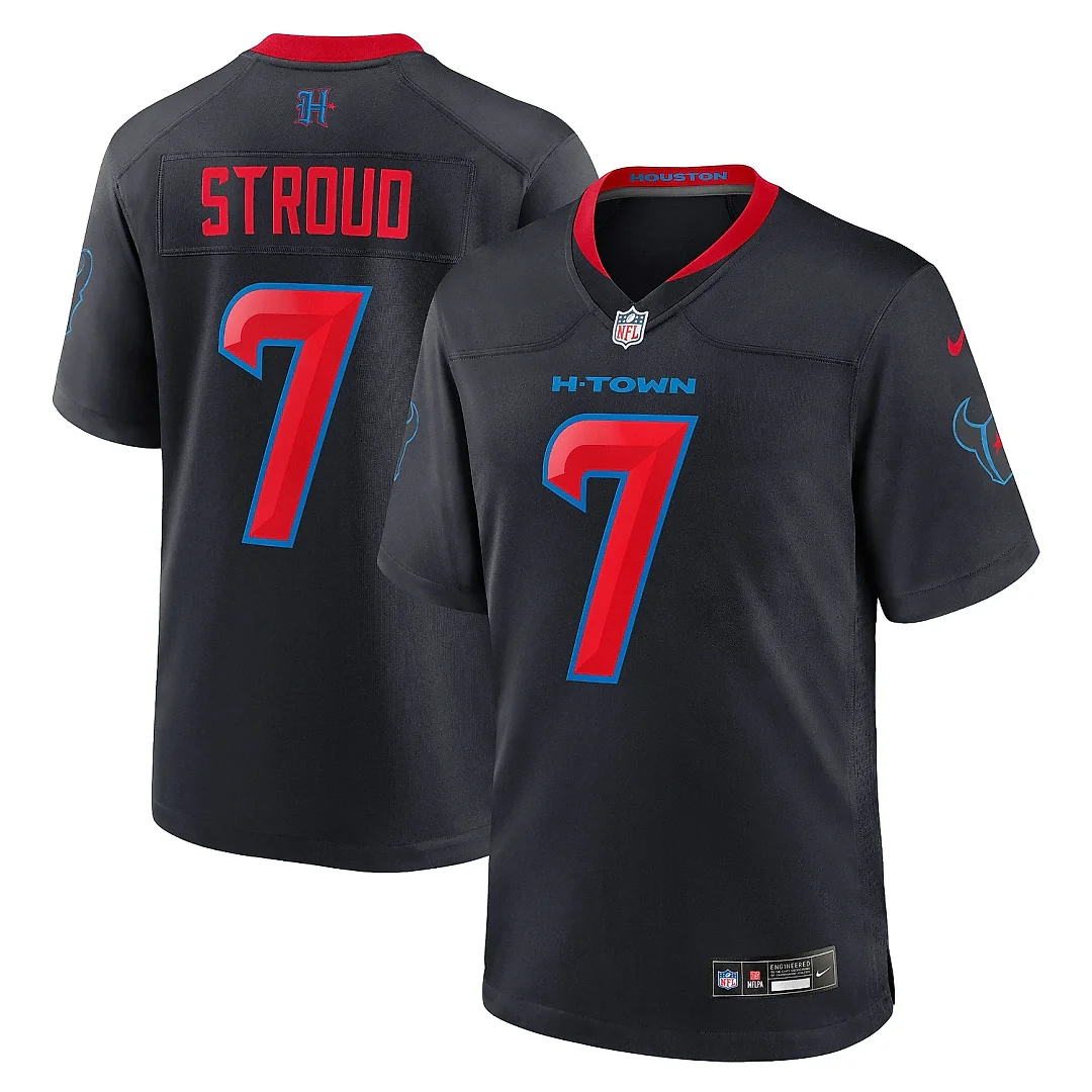 Zennovawear Men's Houston Texans C.J. Stroud Navy 2nd Alternate Game Jersey