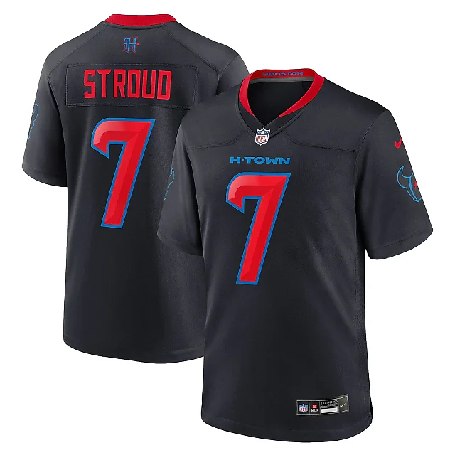 Zennovawear Men's Houston Texans C.J. Stroud Navy 2nd Alternate Game Jersey
