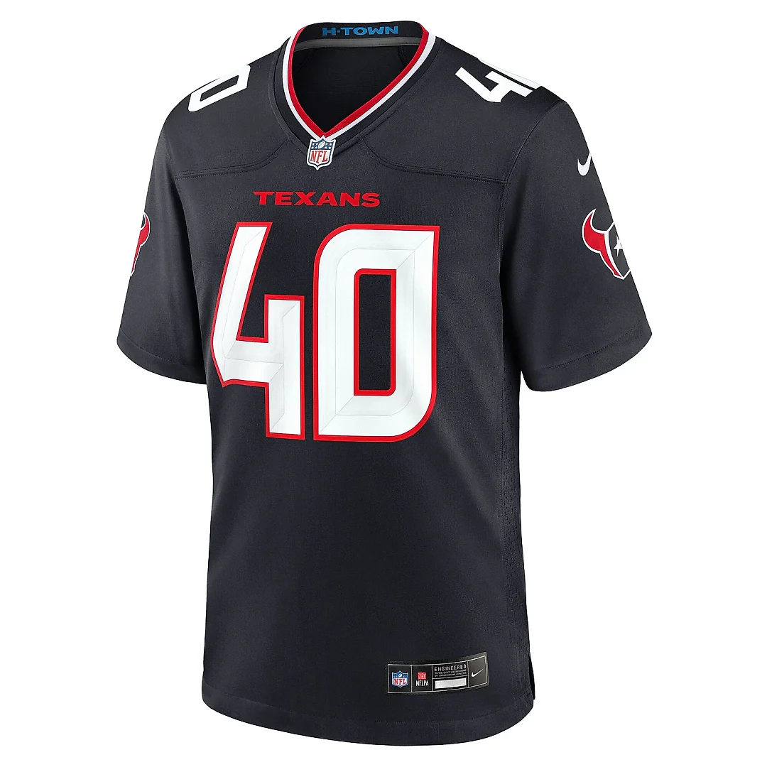 Zennovawear Men's Houston Texans Dalton Keene Navy Team Game Jersey