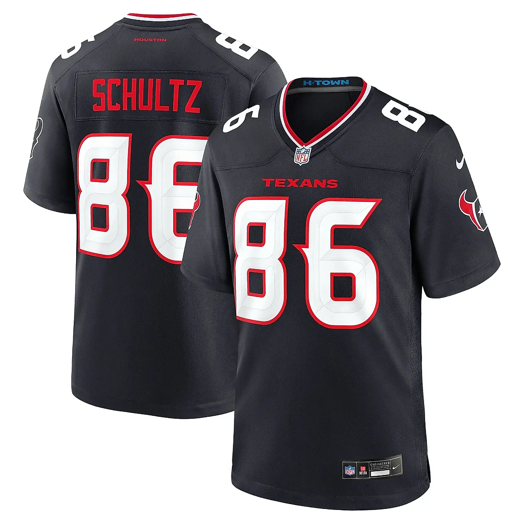 Zennovawear Men's Houston Texans Dalton Schultz Navy Team Game Jersey