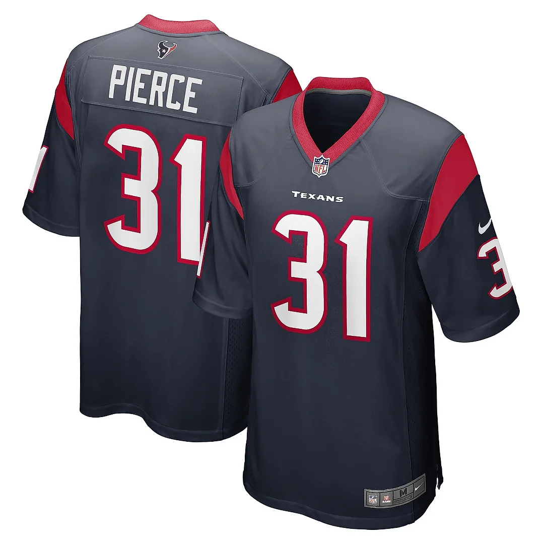 Zennovawear Men's Houston Texans Dameon Pierce Navy Game Player Jersey