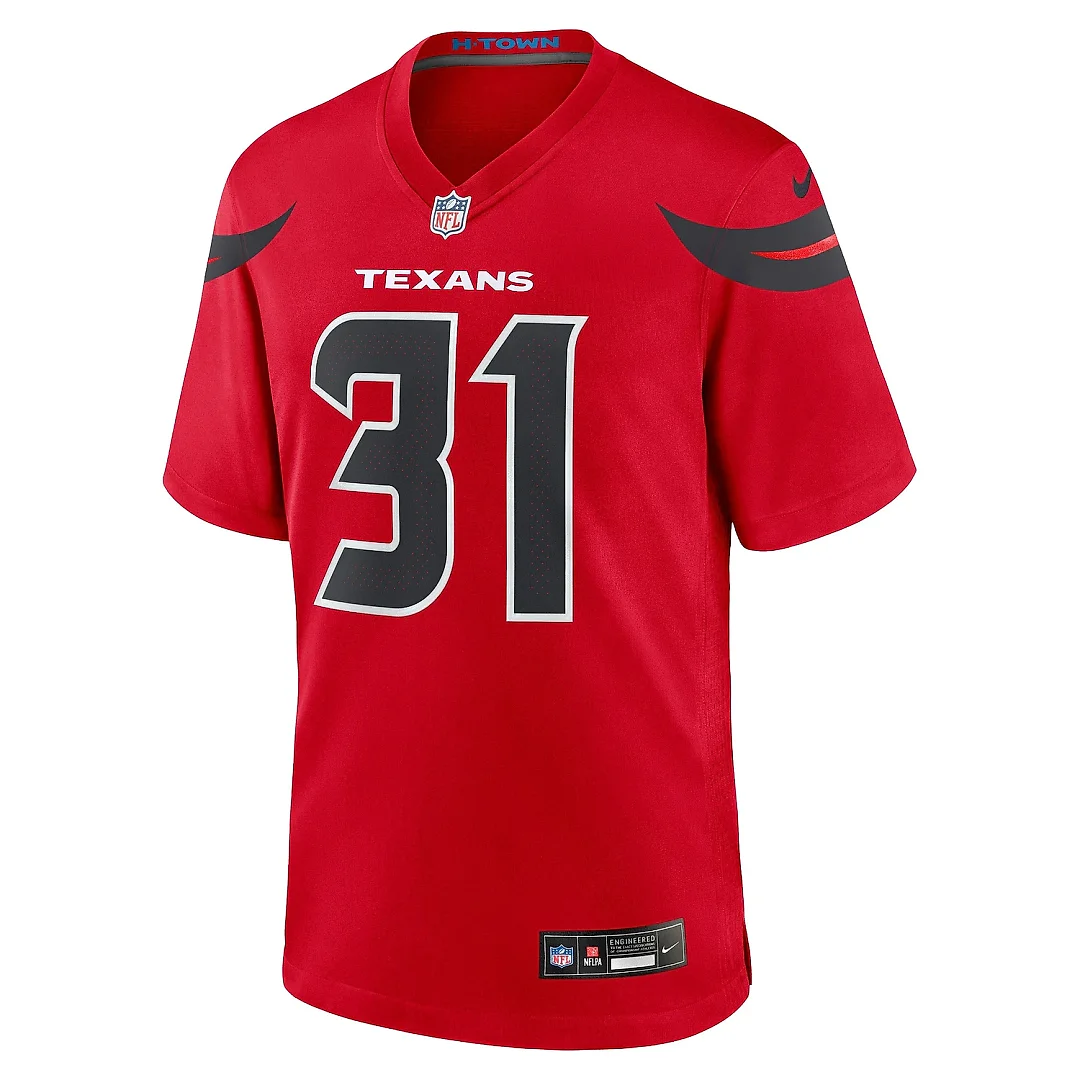 Zennovawear Men's Houston Texans Dameon Pierce Red Alternate Game Jersey