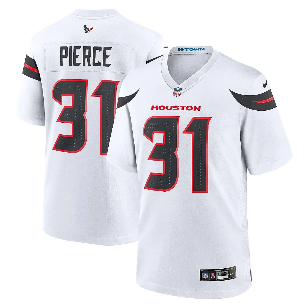 Zennovawear Men's Houston Texans Dameon Pierce White Game Jersey