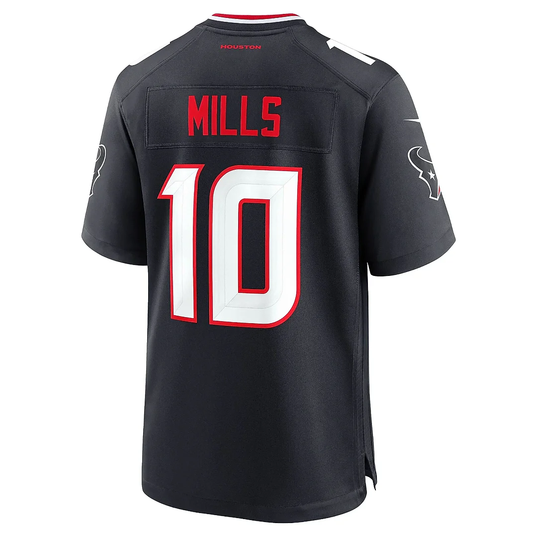 Zennovawear Men's Houston Texans Davis Mills Navy Team Game Jersey