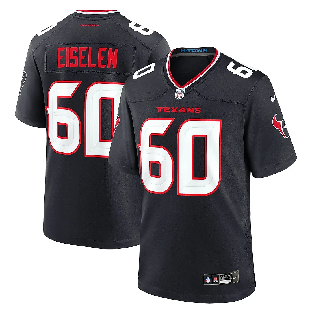 Zennovawear Men's Houston Texans Dieter Eiselen Navy Team Game Jersey