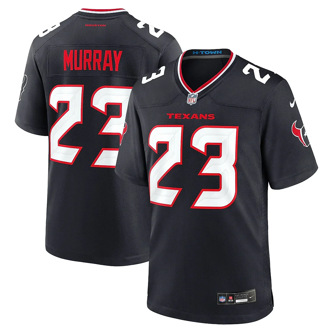 Zennovawear Men's Houston Texans Eric Murray Navy Team Game Jersey