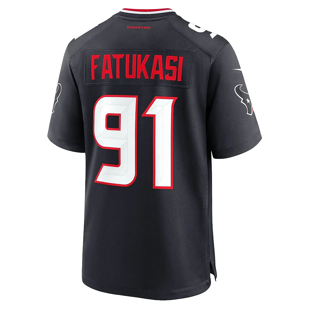 Zennovawear Men's Houston Texans Folorunso Fatukasi Navy Team Game Jersey