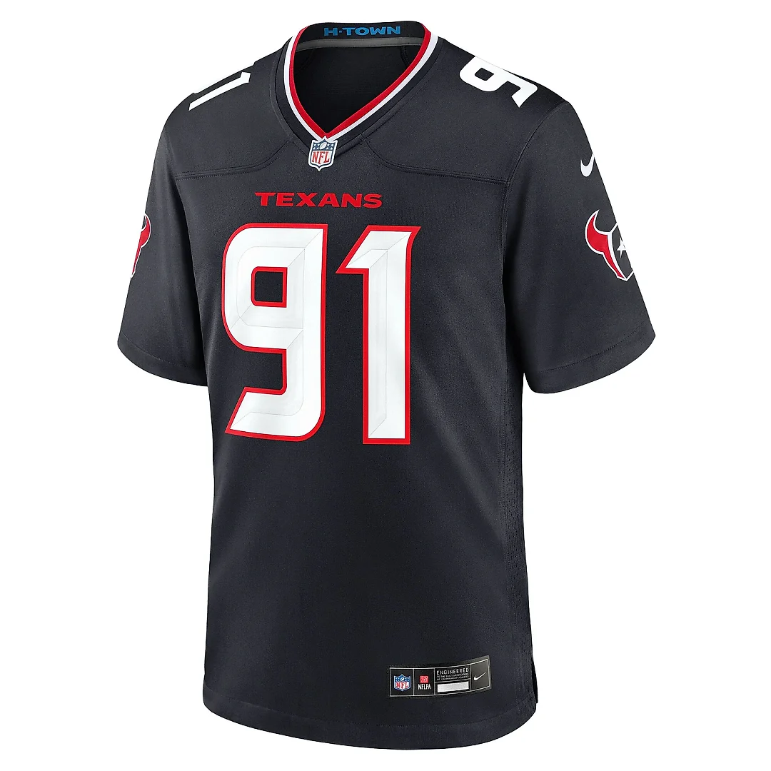 Zennovawear Men's Houston Texans Folorunso Fatukasi Navy Team Game Jersey