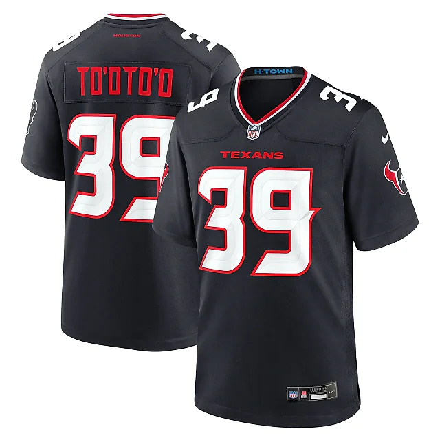 Zennovawear Men's Houston Texans Henry To'oto'o Navy Team Game Jersey