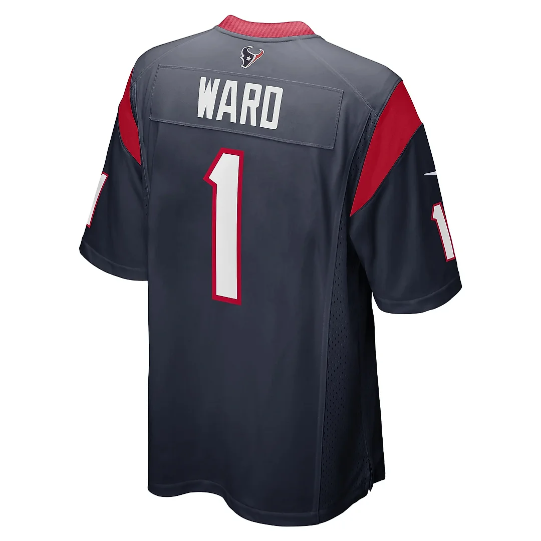 Zennovawear Men's Houston Texans Jimmie Ward Navy Game Player Jersey