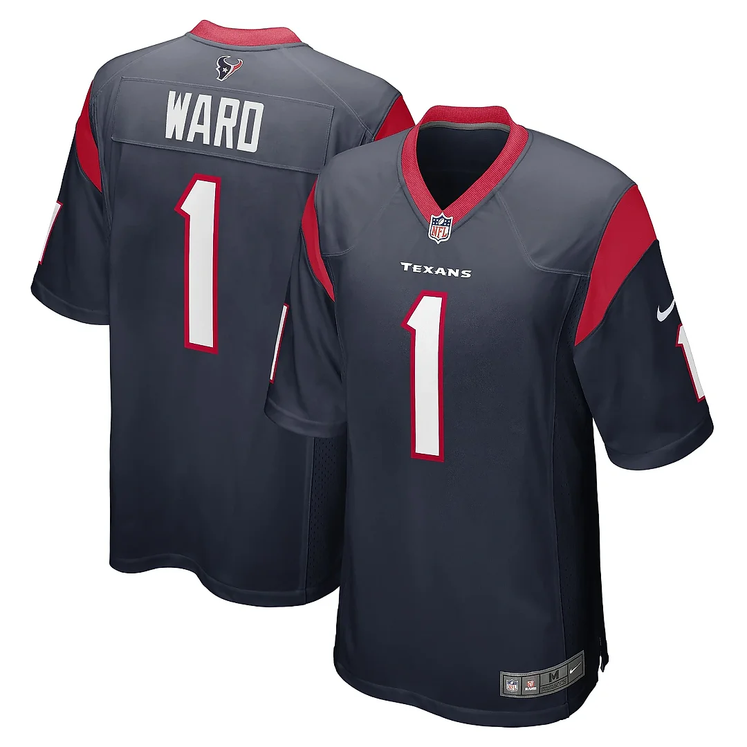 Zennovawear Men's Houston Texans Jimmie Ward Navy Game Player Jersey