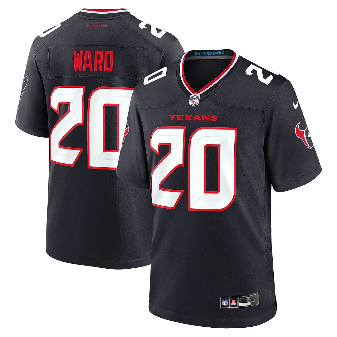 Zennovawear Men's Houston Texans Jimmie Ward Navy Team Game Jersey