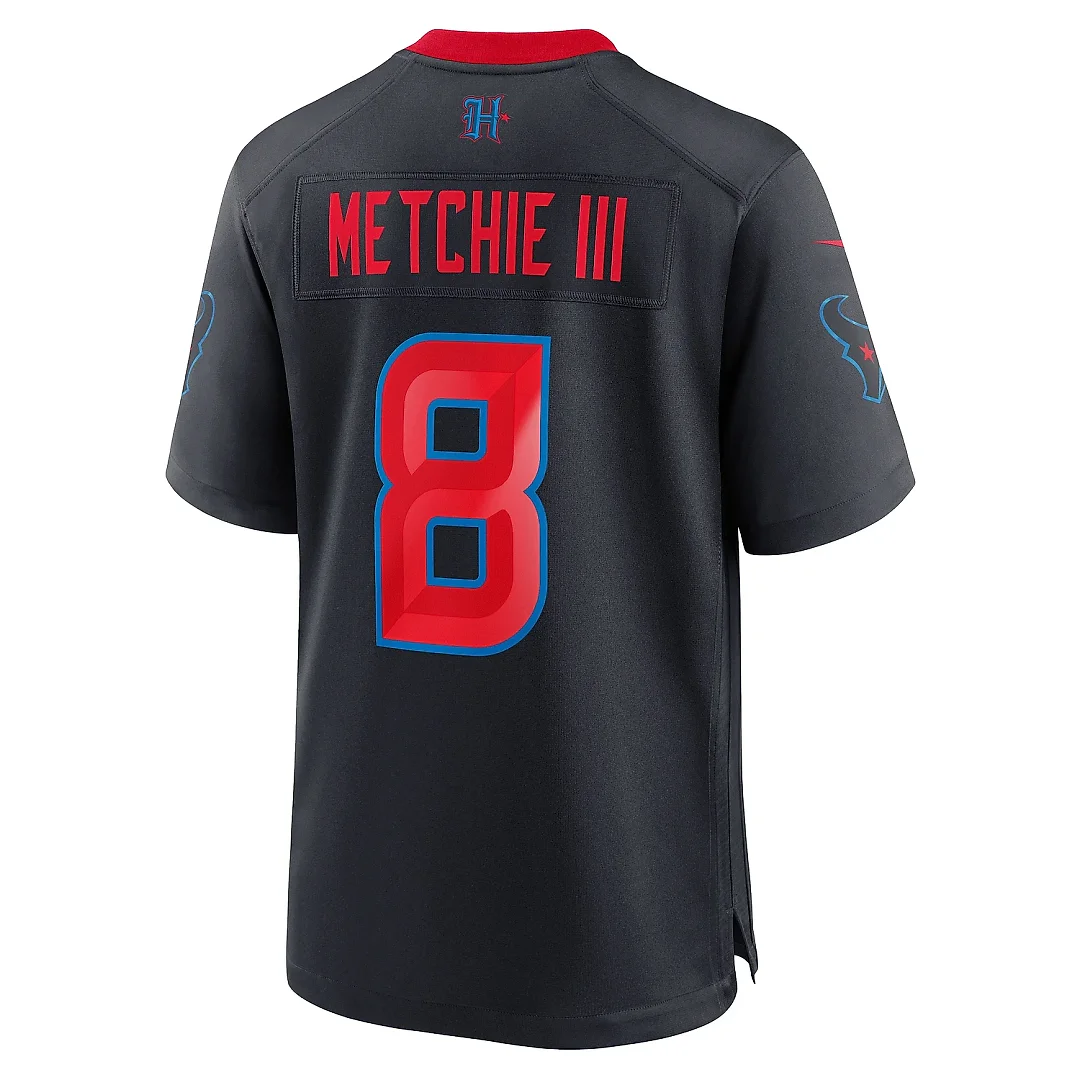 Zennovawear Men's Houston Texans John Metchie III Navy 2nd Alternate Game Jersey