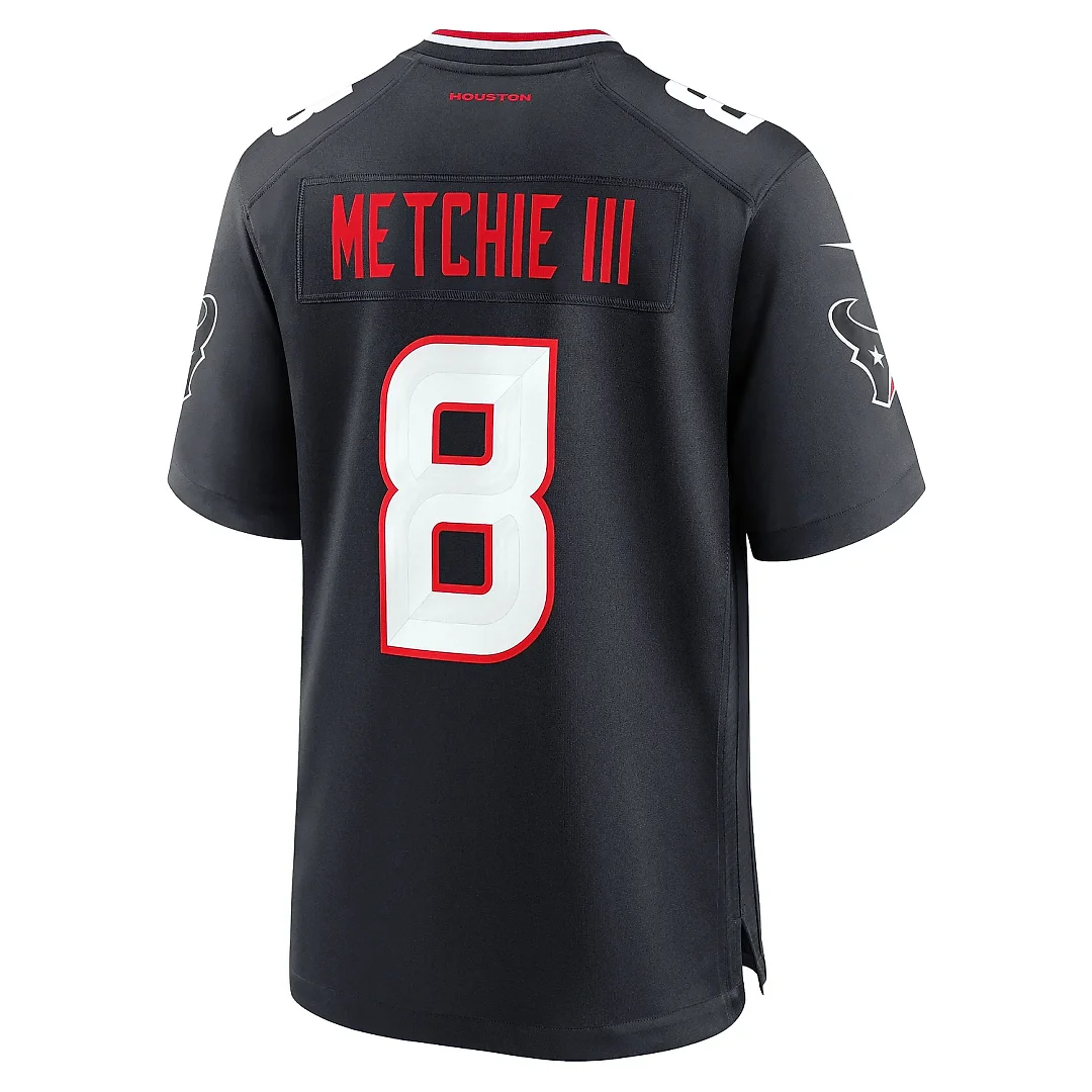 Zennovawear Men's Houston Texans John Metchie III Navy Team Game Jersey