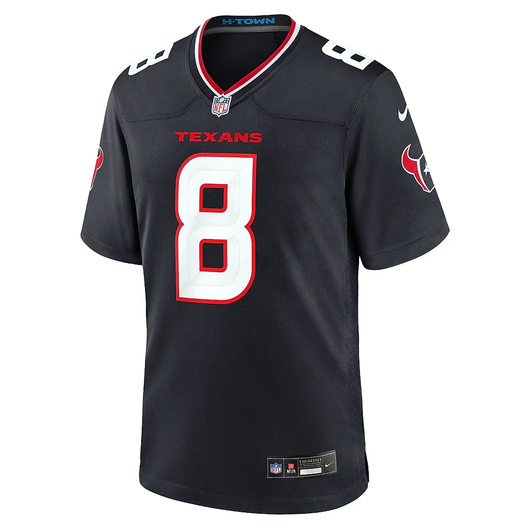 Zennovawear Men's Houston Texans John Metchie III Navy Team Game Jersey