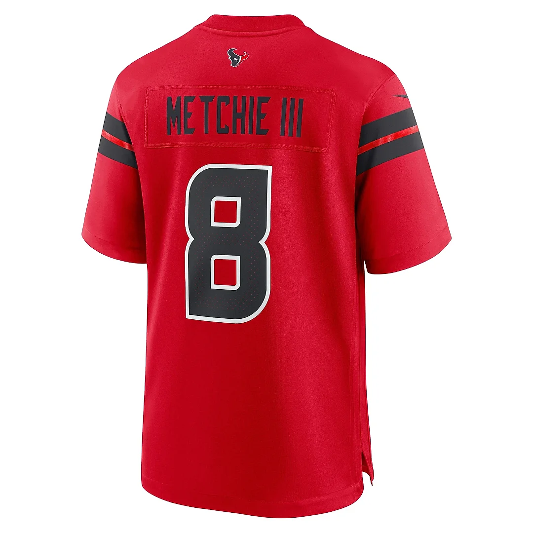 Zennovawear Men's Houston Texans John Metchie III Red Alternate Game Jersey