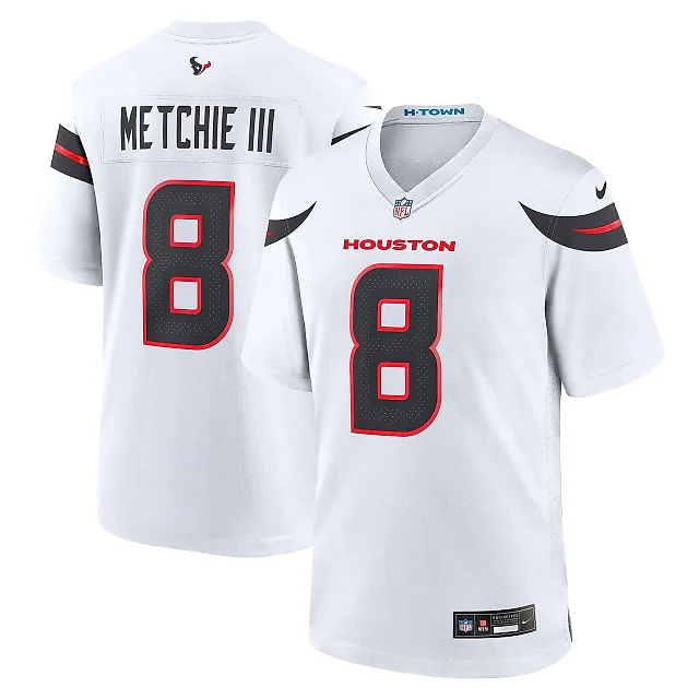 Zennovawear Men's Houston Texans John Metchie III White Game Jersey