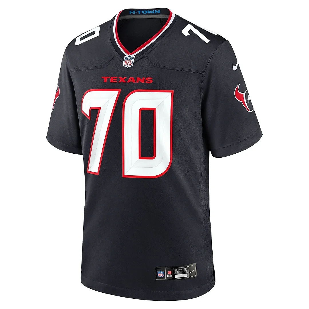 Zennovawear Men's Houston Texans Juice Scruggs Navy Team Game Jersey