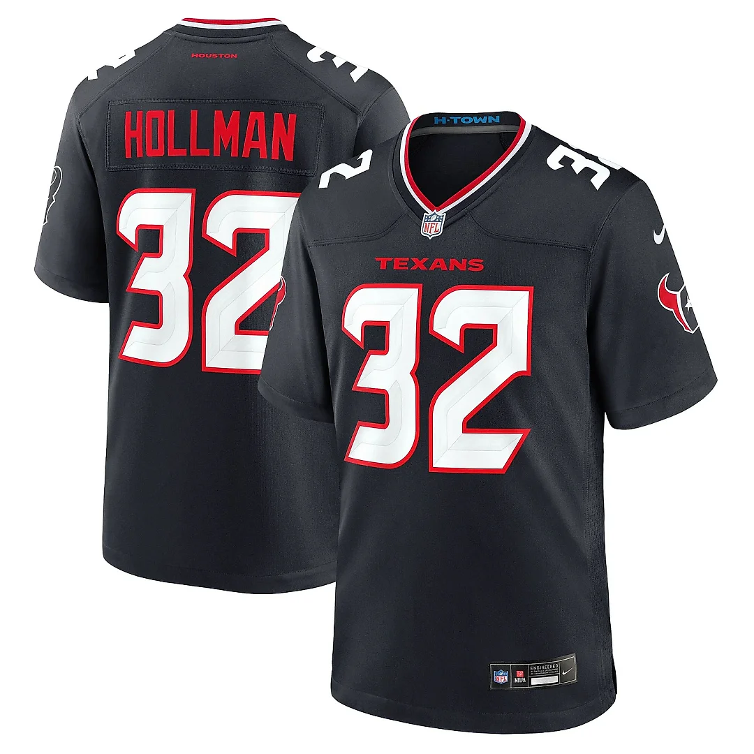 Zennovawear Men's Houston Texans Ka'Dar Hollman Navy Team Game Jersey