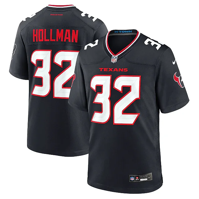 Zennovawear Men's Houston Texans Ka'Dar Hollman Navy Team Game Jersey