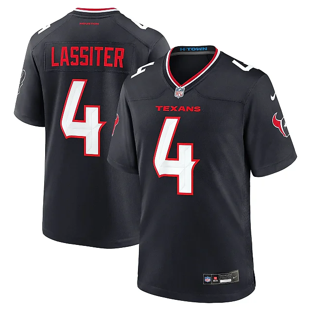 Zennovawear Men's Houston Texans Kamari Lassiter Navy Team Game Jersey