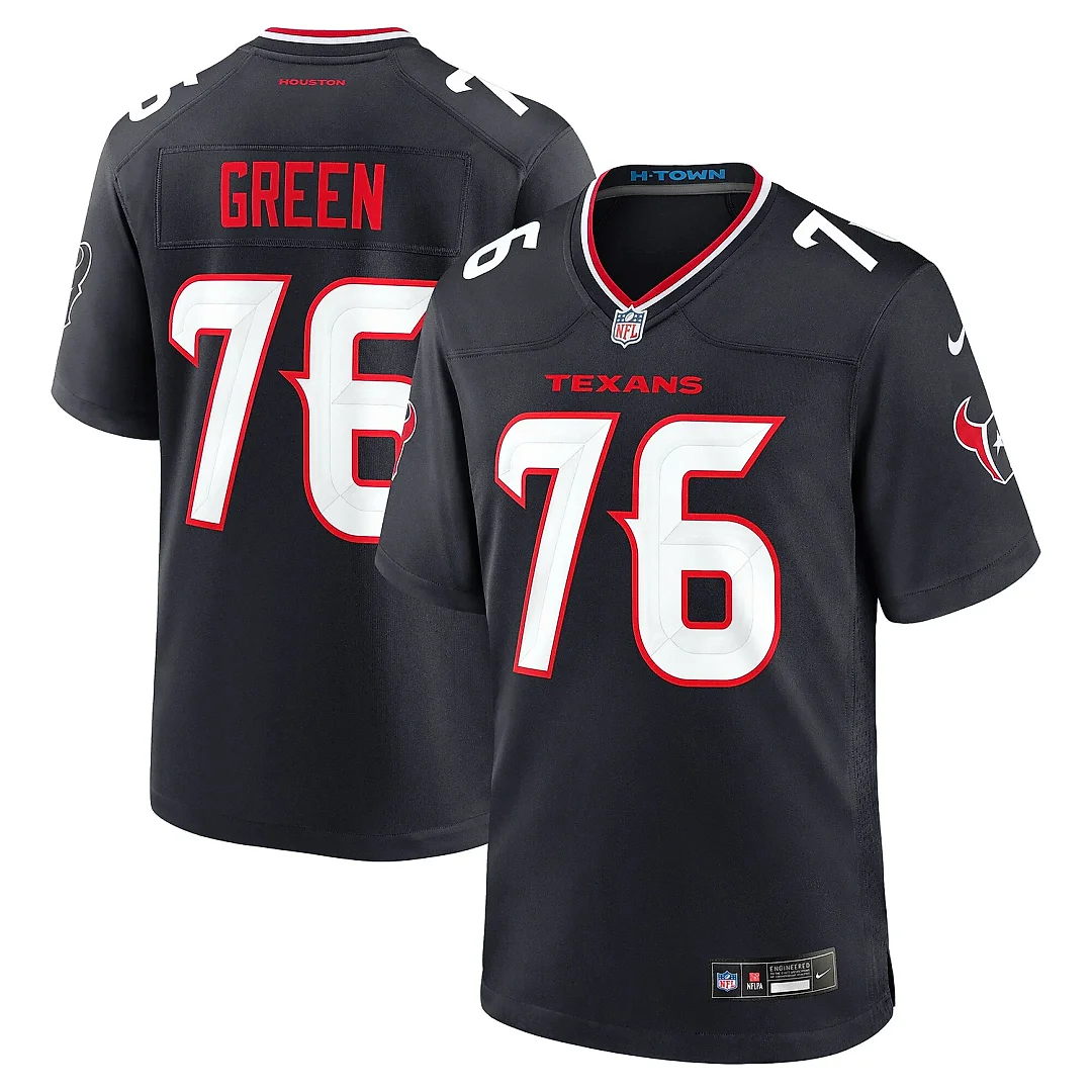 Zennovawear Men's Houston Texans Kenyon Green Navy Team Game Jersey