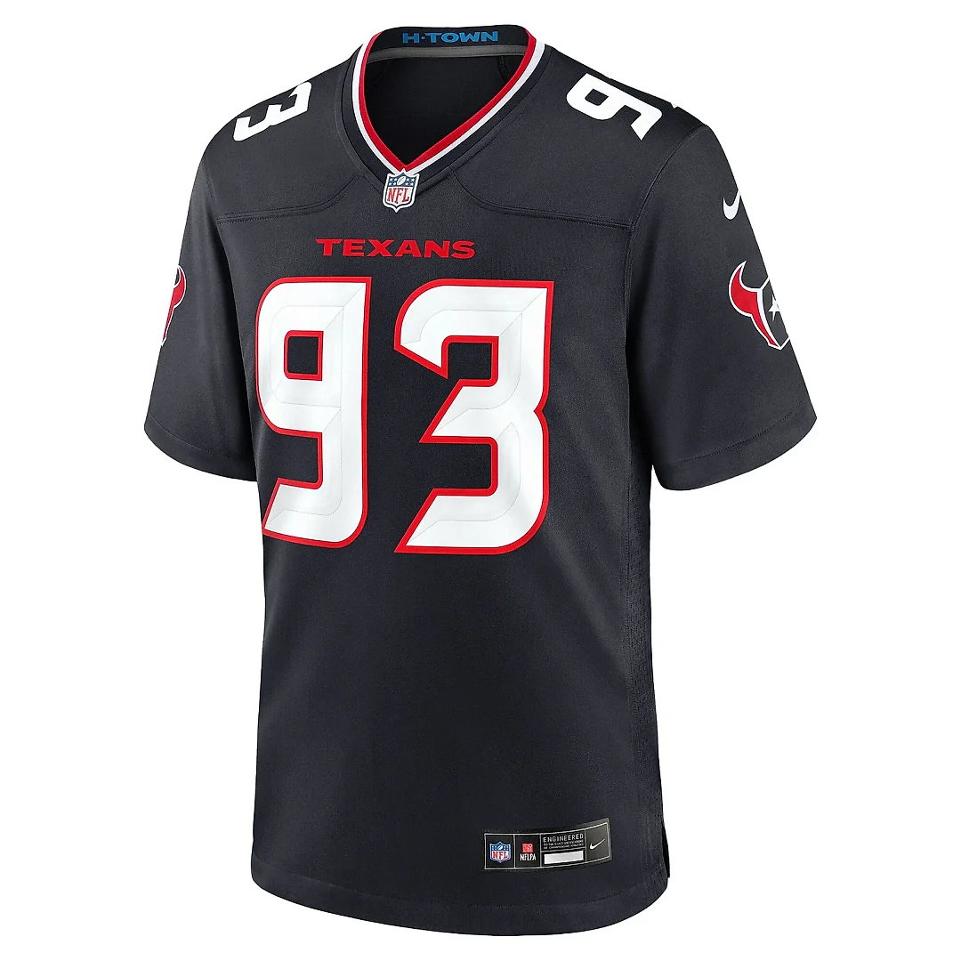 Zennovawear Men's Houston Texans Kurt Hinish Navy Team Game Jersey