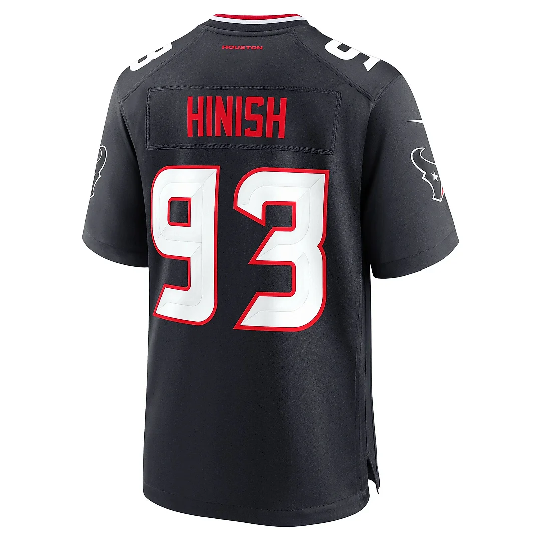 Zennovawear Men's Houston Texans Kurt Hinish Navy Team Game Jersey
