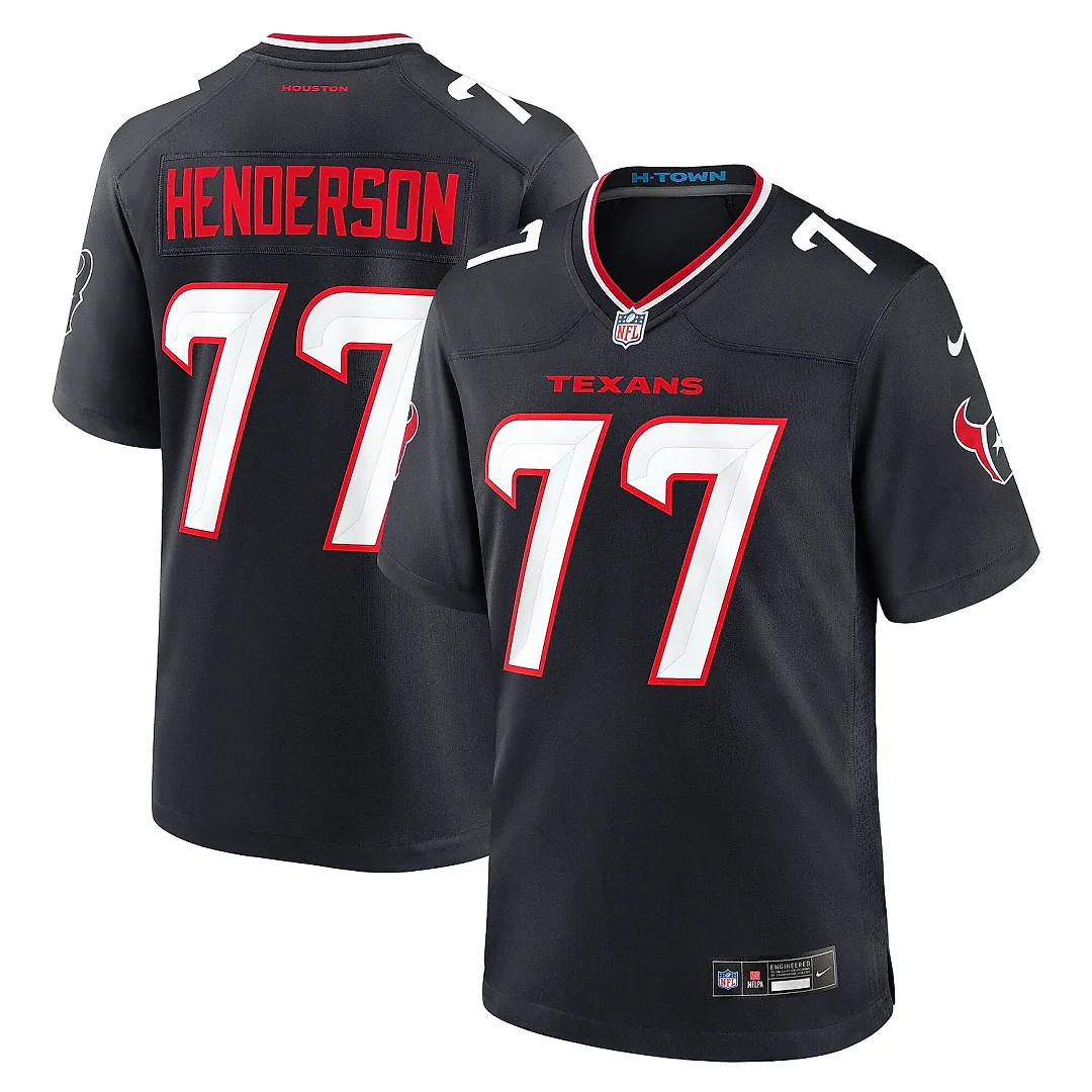 Zennovawear Men's Houston Texans LaDarius Henderson Navy Game Jersey