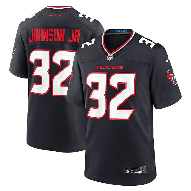Zennovawear Men's Houston Texans Lonnie Johnson Jr. Navy Team Game Jersey