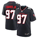Zennovawear Men's Houston Texans Mario Edwards Jr. Navy Team Game Jersey